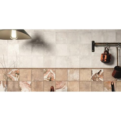 Ceralto Neroli Stone carrelage sol et mur - 14x14cm - 9mm - carré - décor - R9 - tropic cotto mat (rouge) SW795692