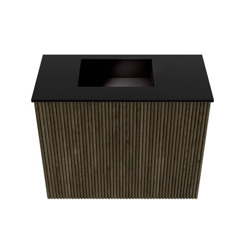 Mondiaz JOYA 50cm meuble de toilette - couleur Shadow - Vasque FAYE position Gauche Sans trou de robinet couleur Urban SW1421478