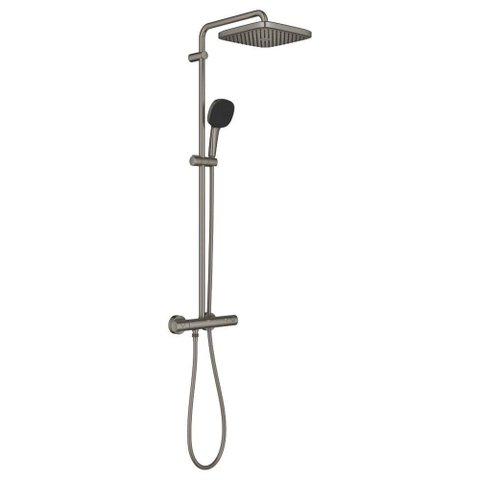 GROHE Vitalio Comfort doucheset - met thermostaat - geborsteld hard graphite (antraciet) SW1590100