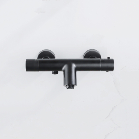 Fortifura Calvi Thermostatische Badkraan - Mat Zwart OUTLETSTORE STORE43783
