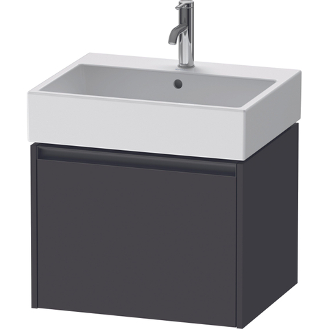 Duravit Ketho.2 Wastafelonderbouwkast - met 1 lade - 58.4x46x44cm - met greep antraciet - grafiet supermat SW772963