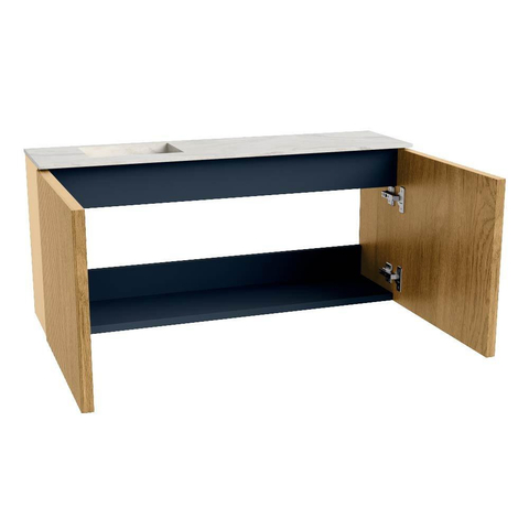 Mondiaz JOYA-DLUX 90cm meuble de salle de bains - couleur Chêne - Vasque FAYE position Gauche 1 trou de robinet couleur Ostra. SW1422200