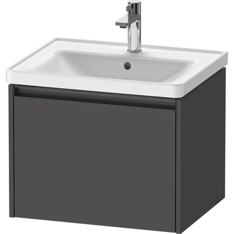 Duravit Ketho.2 Wastafelonderbouwkast - met 1 lade - 58.4x45.5x44cm - met greep antraciet - grafiet mat SW772991