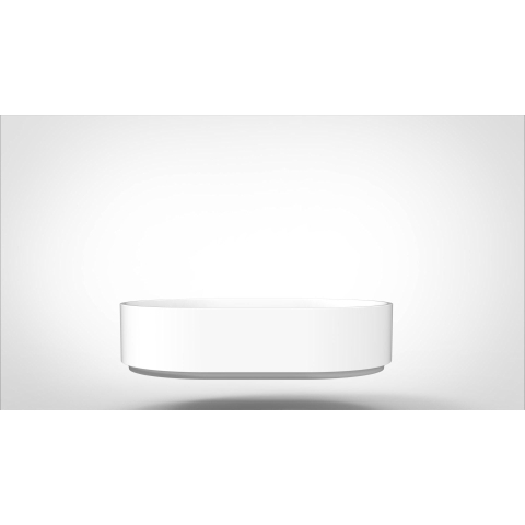 Arcqua Case waskom - 55x36cm - Ovaal - Cast marble Wit Mat TWEEDEKANS OUT14768