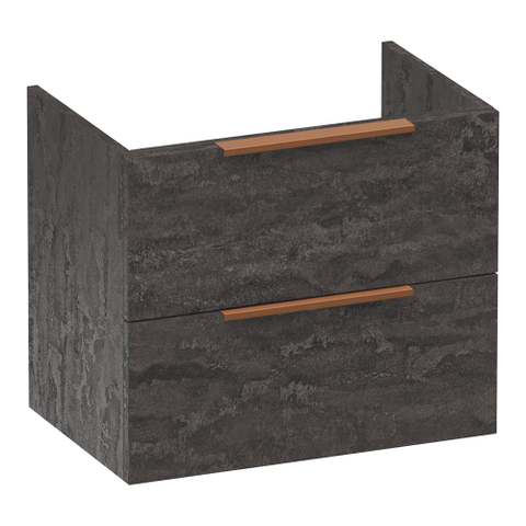 BRAUER Elevate meuble sous-lavabo peu profond 60 sans poignées rapportées 2 tiroirs à fermeture douce et 1 découpe pour siphon - Damascus SW1200218