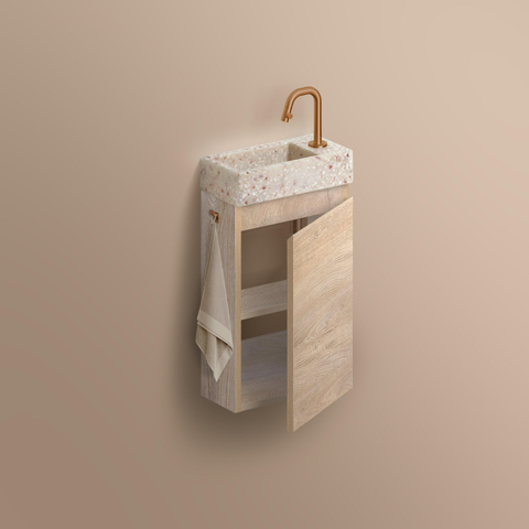 Clou InBe Meuble sous-lavabo pour lavabo - 36x55x18cm - droit - chêne grec SW812085