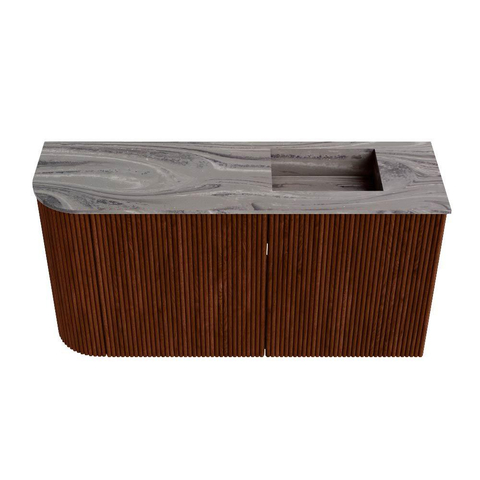 Mondiaz JOYA-DLUX 81.6cm toiletmeubel - ronding links kleur Ruby - Wastafel FAYE positie Rechts 1 kraangat kleur Sombra. SW1425691