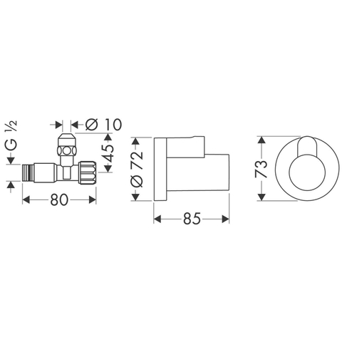 Hansgrohe Flowstar hoekstopkraan - met huls - hoogglans chroom 0606278