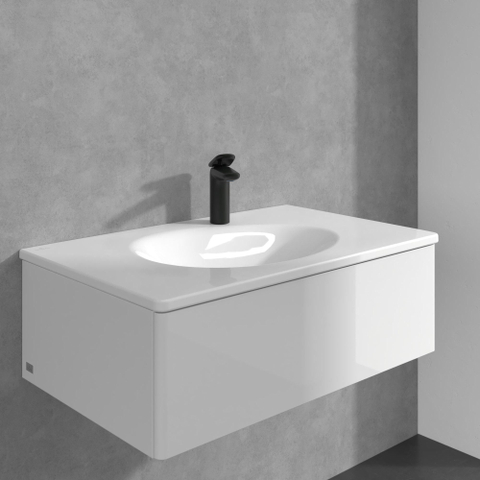 Villeroy & Boch Antao 1 greeps wastafelkraan - 140mm - met push open afvoergarnituur - mat zwart SW974159