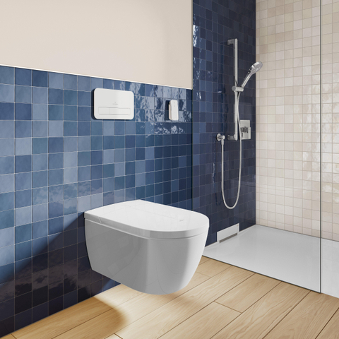 Villeroy & Boch Viconnect 2 knops bedieningsplaat - glas - Glass White (glans wit) GA40566
