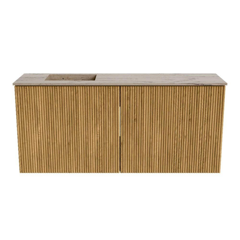 Mondiaz JOYA-DLUX 90cm toiletmeubel - kleur Oak - Wastafel FAYE positie Links Zonder kraangat kleur Arena. SW1423869