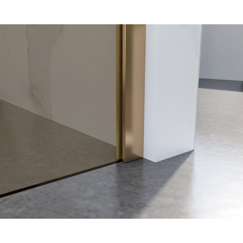 Fortifura Galeria Douche à l'italienne - 120x200cm - verre fumé - Cuivre brossé SW876940