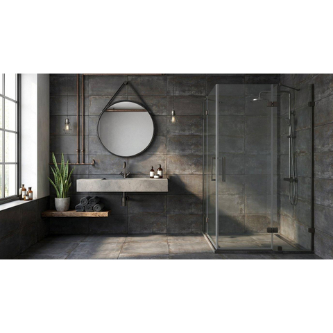ÉCHANTILLON Terravito Copuro carrelage mural et de sol - 30x60cm - 9mm - Rectangulaire - rectifié - effet béton - Noir mat SW736247