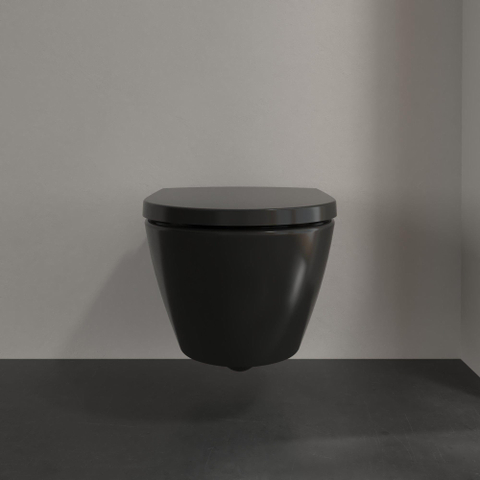Villeroy & Boch Subway 2.0 WC suspendu 56cm - flush direct - à fond creux - CeramicPlus - Noir pur (noir) SW1162780