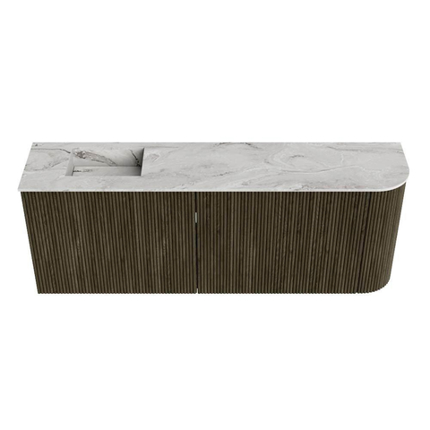 Mondiaz JOYA-DLUX 111.6cm toiletmeubel - ronding rechts kleur Shadow - Wastafel FAYE positie Links Zonder kraangat kleur Glace. SW1422818