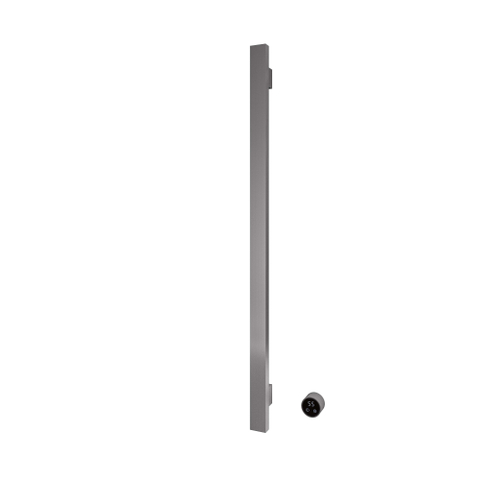 Hotbath &MORE Handdoekradiator - 19x115cm - vierkant - 1 stangen - verticaal - met schakelaar - PVD - geborsteld gunmetal (antraciet) SW1245843