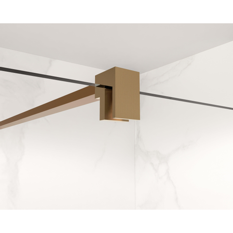 Fortifura Galeria Douche à l'italienne - 50x200cm - verre clair - Cuivre brossé SW876768