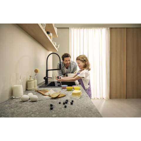 Hansgrohe Talis Select M54 PowderSpray eengreeps keukenkraan Semi-Pro 3jet mat zwart SW1383041