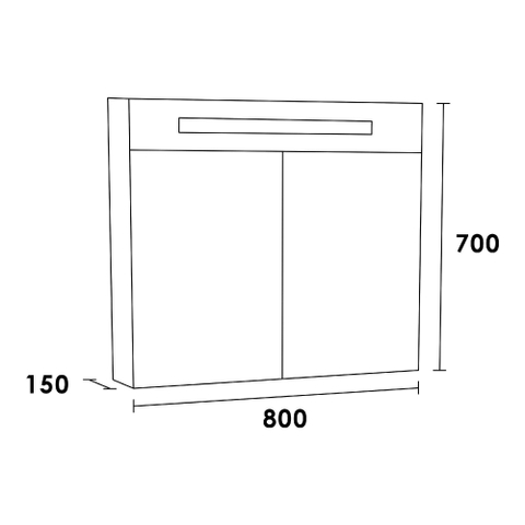 Saniclass Double Face Spiegelkast - 80x70x15cm - verlichting - geintegreerd - 2 links- rechtsdraaiende spiegeldeur - MFC - grey Canyon SW499521