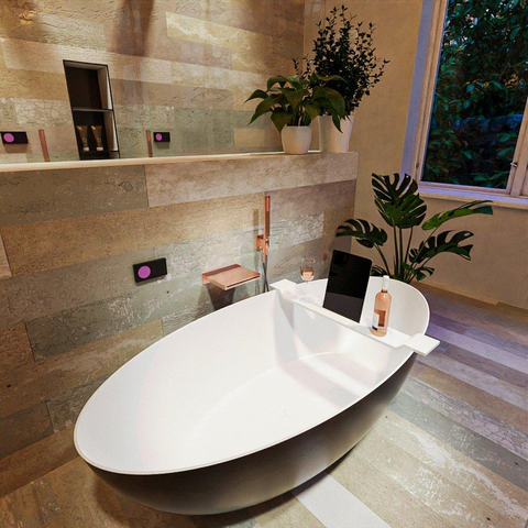 MONDIAZ FLOAT Baignoire îlot - 170x80cm - Urban/talc SW491487