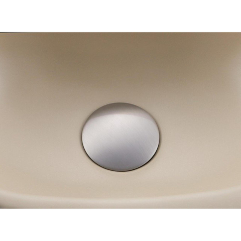 QeramiQ Fuente pack lave-mains – demi-rond – 40 x 21,5 x 12 cm – céramique beige – robinet inox brossé SW1232816