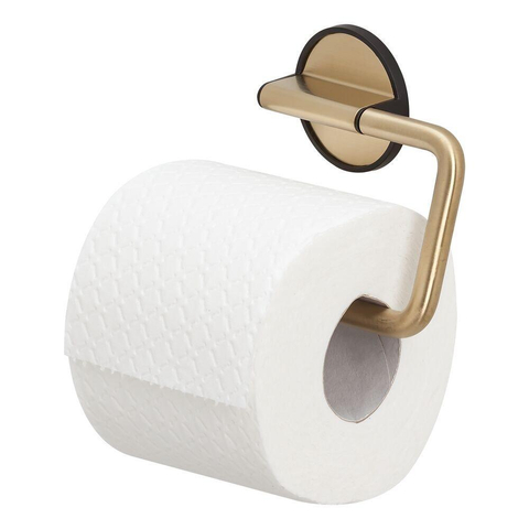 Tiger Tune Toiletrolhouder - zonder klep - zelfklevend - geborsteld messing/zwart SW296100