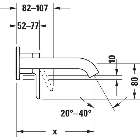 Duravit C.1 1 greeps wastafelmengkraan - 173x174x74mm - hoogglans chroom SW420950