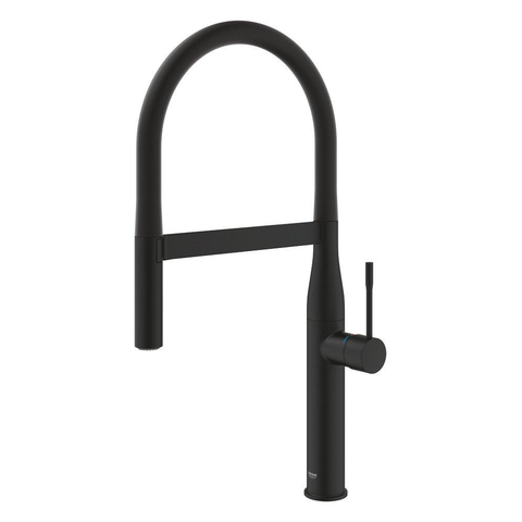 Grohe Essence New 1-gats Keukenkraan - professionele uittrekbare handdouche - 2 straalsoorten - voorsprong 24cm - phantom black (zwart) SW901439