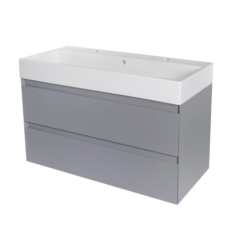 INK meuble sous-lavabo 100x52x45cm 2 tiroirs sans poignée laqué SW21249