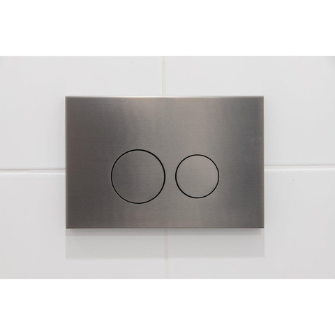 QeramiQ Dely Swirl Toiletset - 36.3x51.7cm - Geberit UP320 inbouwreservoir - slim zitting - gunmetal bedieningsplaat - ronde knoppen - mat zwart SW1130198