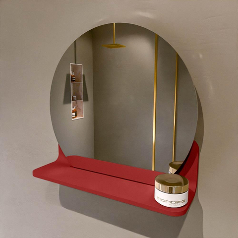 Mondiaz SPOT spiegel – Ø40 cm – met planchet – Fire (rood) SW1235522