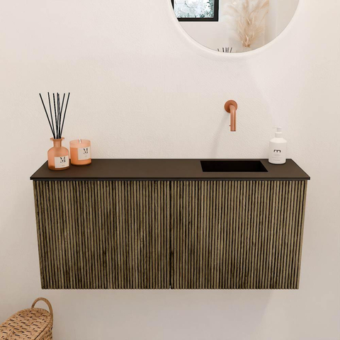 Mondiaz JOYA 90cm meuble de salle de bains - couleur Dusk - Vasque FAYE position Droite Sans trou de robinet couleur Urban. SW1421663