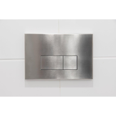 QeramiQ Dely Swirl Toiletset - 36.3x51.7cm - diepspoel - rimless - Geberit UP320 inbouwreservoir - slim zitting - steel bedieningsplaat - rechtehoekige knoppen - wit mat SW1126120