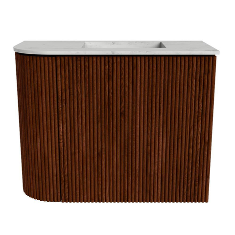 Mondiaz JOYA-DLUX Meuble de toilette - 51,6cm - arrondi gauche couleur Ruby - Vasque FAYE position droite Sans trou de robinet couleur Opalo SW1423723