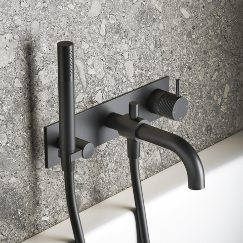 Hotbath Cobber X Partie de finition avec partie encastrable pour robinet baignoire/douche avec inverseur automatique noir mat SW543490
