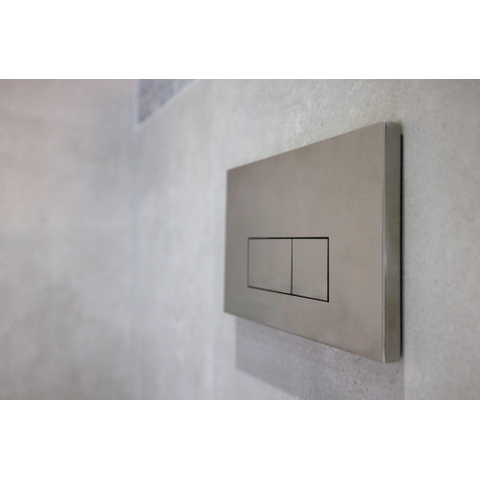 QeramiQ Push Plaque de commande métal - pour réservoir encastré Geberit UP320 - double chasse - boutons rectangulaires - métal gunmetal SW706199