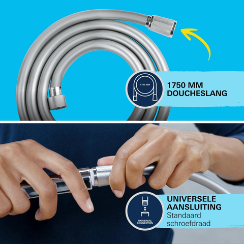 Grohe Vitalio Comfort QuickFix Handdoucheset - diameter 11cm - 3 straalsoorten - 8.0l/min - met houder - met slang - 175cm - chroom SW1028247