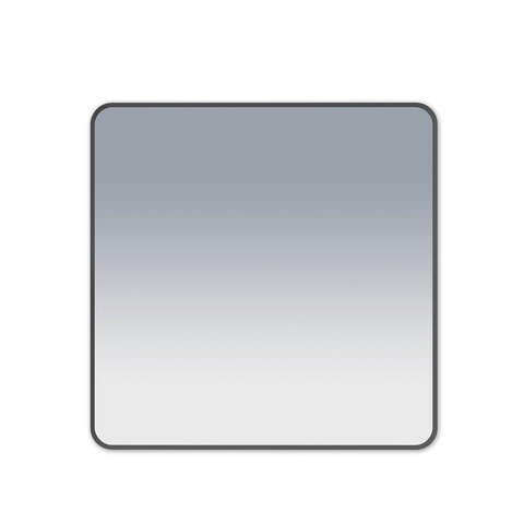 Saniclass Retro Line 2.0 Square Miroir carré 120x120cm arrondi cadre noir mat SW643420