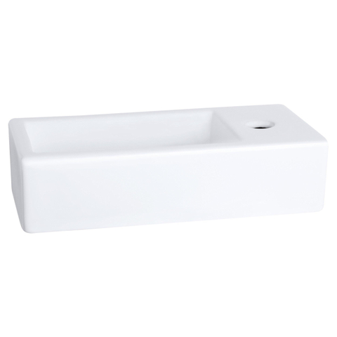 Differnz Ravo fonteinset – 38.5x18.5x9.5 cm – keramiek wit glans – rechte koperen kraan SW705361