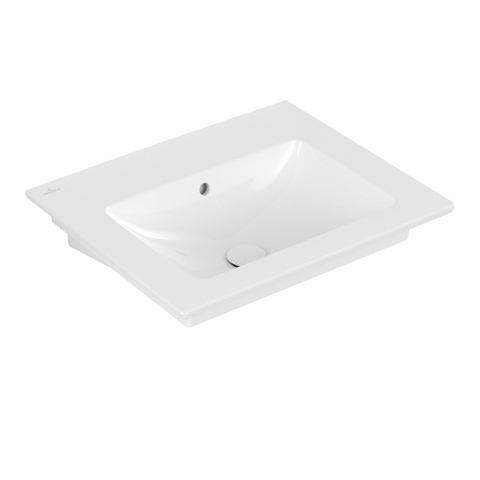 Villeroy & Boch venticello wastafel - zonder kraangat - 60x50cm - met overloop CeramicPlus - White Alpine (glans wit) 1025155