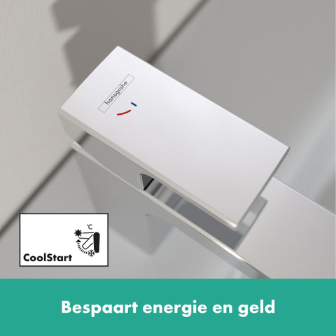 Hansgrohe Vernis Shape Eengreeps wastafelmengkraan - 70 - coolstart zinc - met PopUp - trekwaste - hoogglans chroom SW651693
