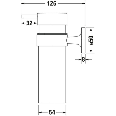 Duravit Starck T Zeepdispenser - 17.6x6cm - matglas - chroom SW297107