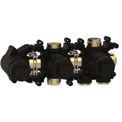 Crosswater MPRO Module Inbouwdeel - voor baduitloop of handdouche - 2 outlets - zwart SW876279