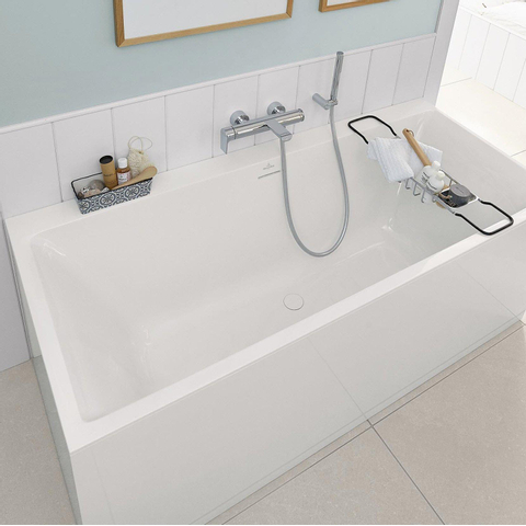 Villeroy & Boch Subway 3.0 kunststof duobad quaryl rechthoekig - 170x75x48cm - met poten - glans wit SW641493