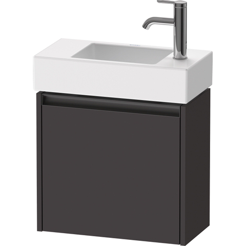 Duravit Ketho.2 Wastafelonderbouwkast - met 1 deur - 48.4x23.8x44cm links - met greep antraciet - grafiet supermat SW772961