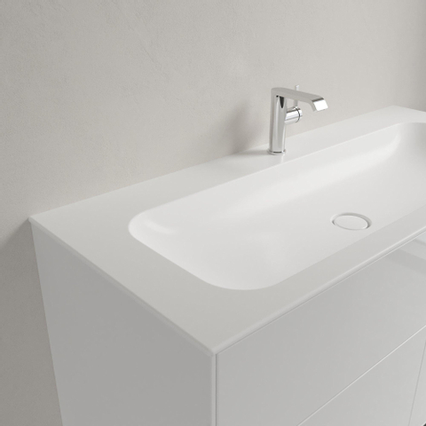 Villeroy & Boch finion meubelwastafel - 1 kraangat - 120x50cm CeramicPlus - zonder overloop - Stone White (mat wit) SW209580