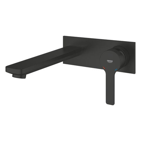 GROHE Lineare New wastafelkraan - l-size - wand - 2 kraangaten - mat zwart SW1477498