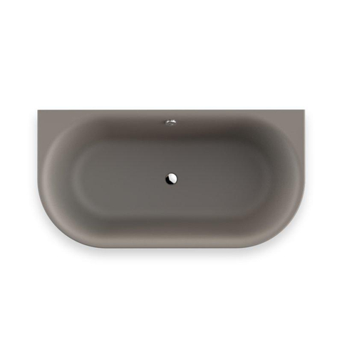 Plieger Kansas Baignoire semi-autoportante - 155x80x60cm - avec arrivée d'eau - avec garniture de vidage et trop-plein - avec pieds - acrylique - gris ciment SW1027785