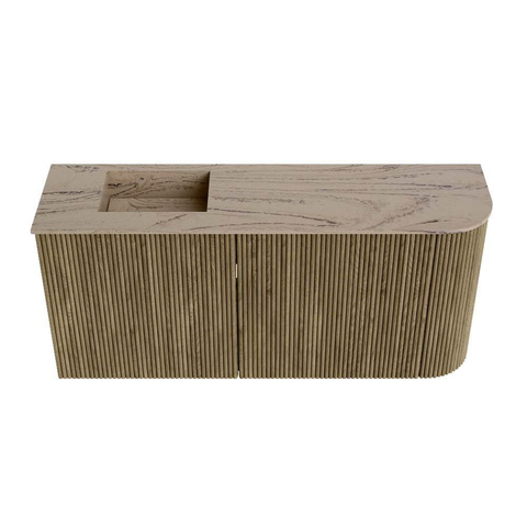 Mondiaz JOYA-DLUX 91.6cm toiletmeubel - ronding rechts kleur Dusk - Wastafel FAYE positie Links Zonder kraangat kleur Arena. SW1425772