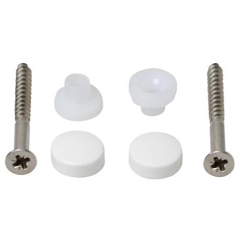 Lot de vis de cuvette avec couvercle et rosace 6x60mm blanc inox 0830429